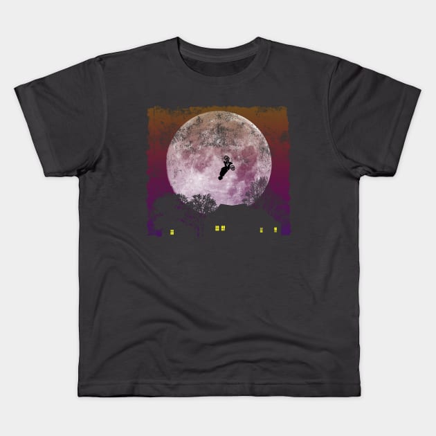 BMX Freestyle - Killing Moon Kids T-Shirt by MerlinArt